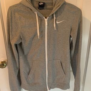 Grey Nike zip up hoodie
